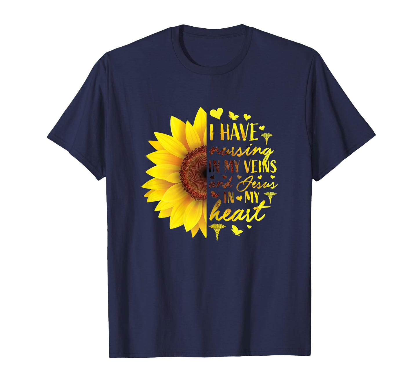 Cute Christian Nurse Shirts Women Sunflower Her RN Gifts LPN T-Shirt
