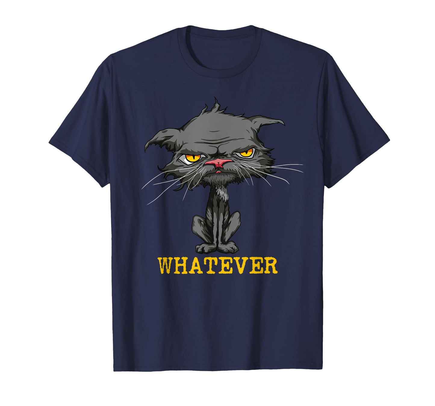 Whatever Angry Cat Funny Sarcastic Bored Cat Lovers Meh Men Women Kids T-Shirt