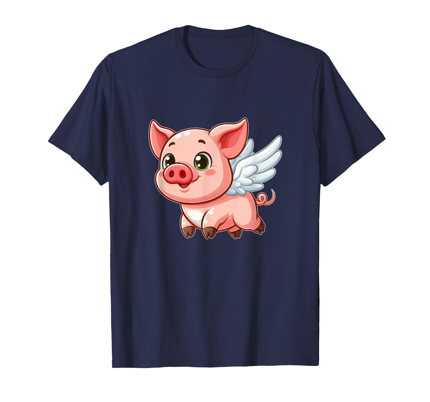 Cute Cartoon Pig Angel with Wings Halo Farmer T-Shirt