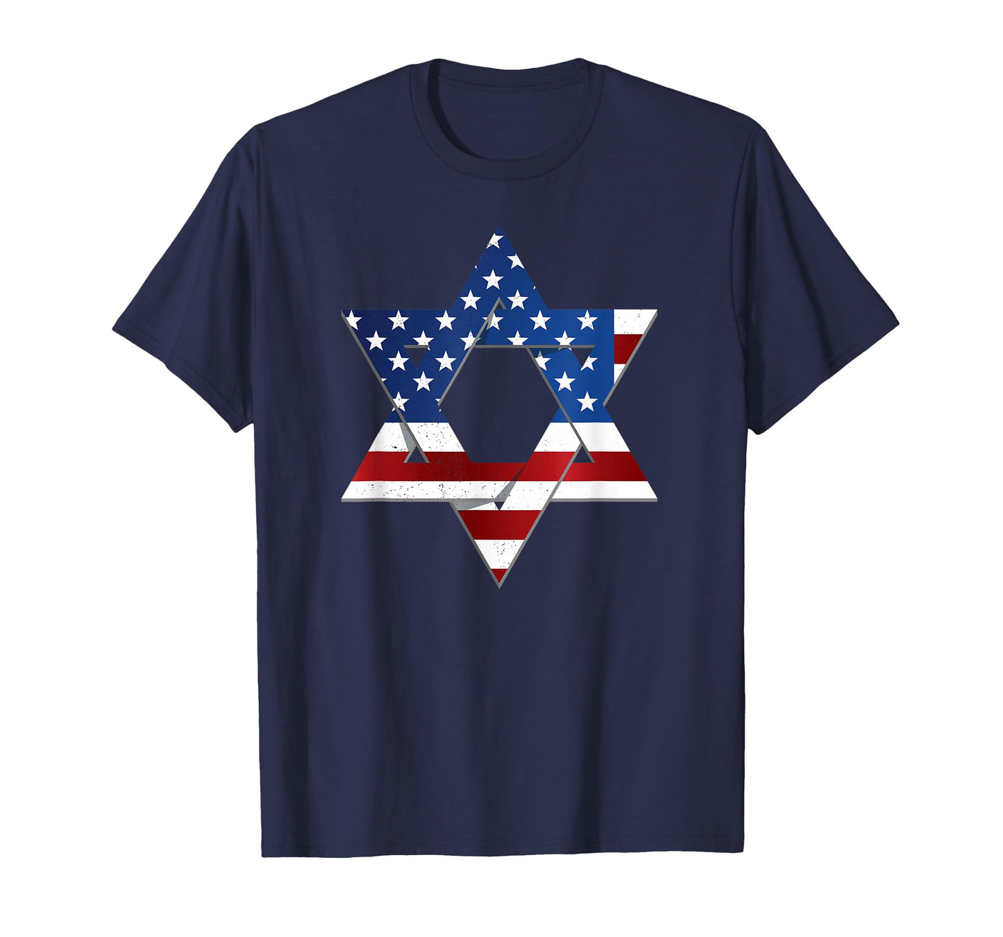 Star of David Red White and Blue Jewish American Pride T-Shirt