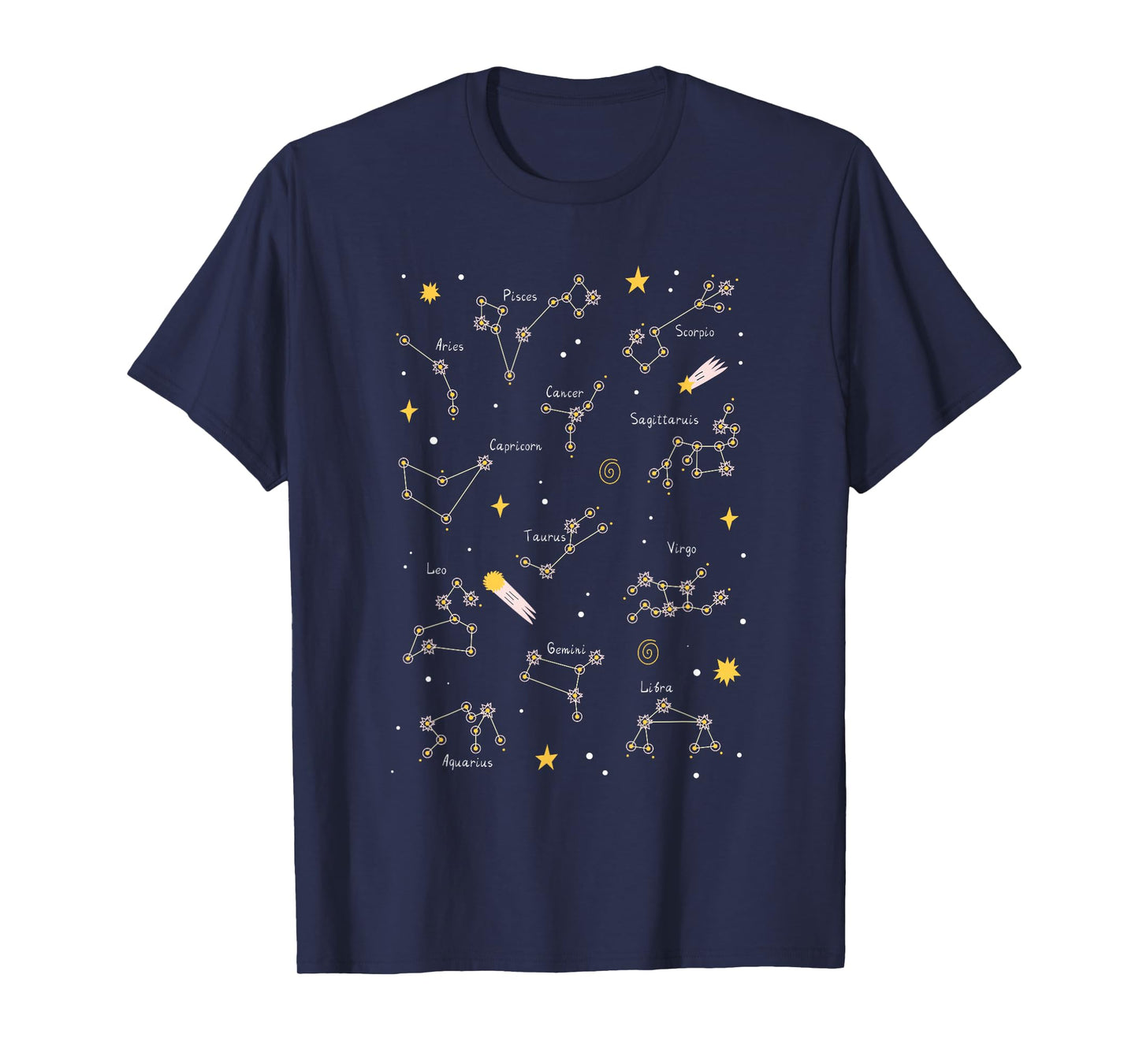 Zodiac Signs Star Constellations Astrology Astronomer Gift T-Shirt