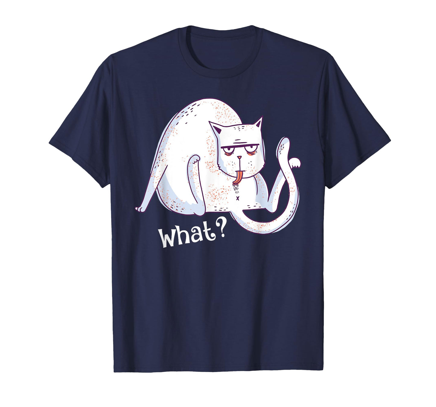 Hilarious Cat Licking Butt Asking What? Graphic Cats Lover T-Shirt for Men Women