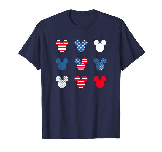 Disney Mickey and Friends 4th of July Red White & Blue Ears T-Shirt