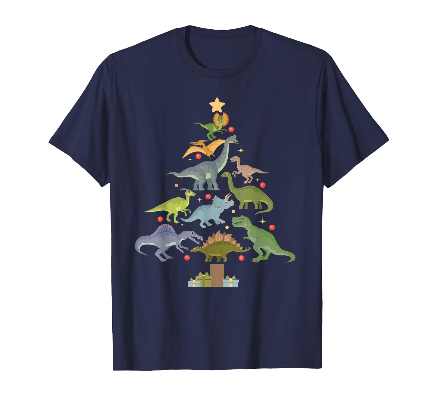 Christmas Dinosaur Tree Kids Boys Men Family Saurus Xmas T-Shirt