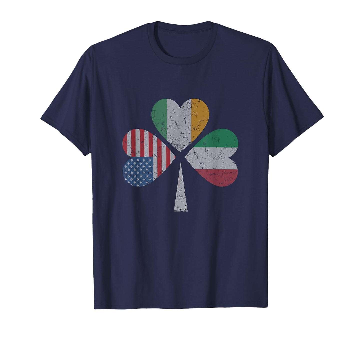 Irish Italian American Flag Ireland Italy USA Patrick's Day Women Kids Men T-Shirt