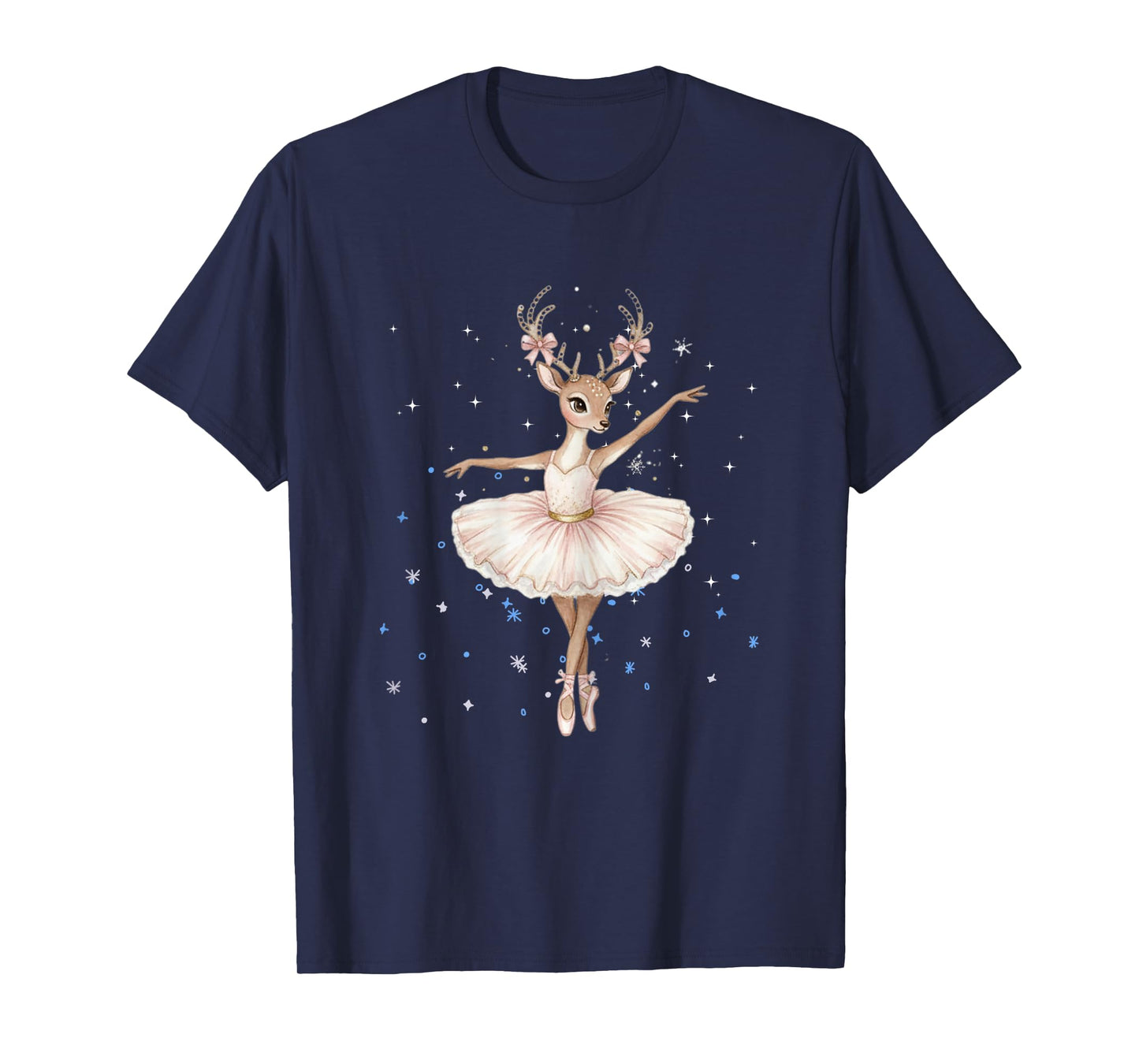 Cute Reindeer Dancer Christmas Ballerina Xmas Design T-Shirt