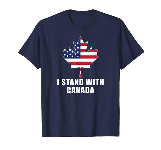 I Stand with Canada America Canadian USA Flag T-Shirt