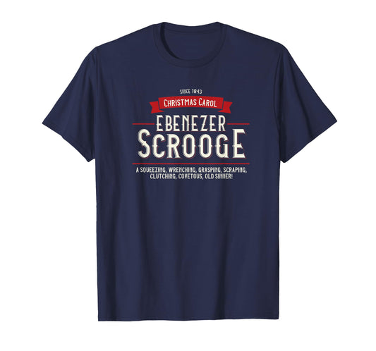 Christmas Carol, Ebenezer Scrooge, Holiday Design, Tradition T-Shirt