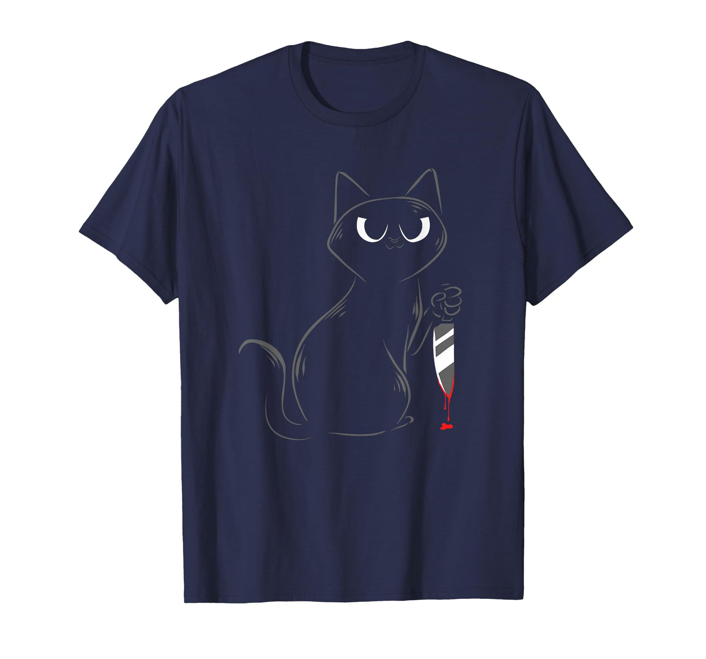 Stabby Cat Creepy Murderous Kitten Lovers Keepers Owners T-Shirt