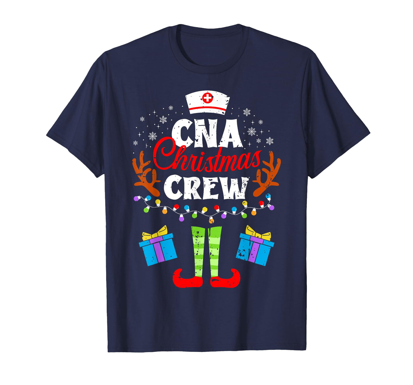 CNA Christmas Nurse Crew Nursing Women Men Pajama Xmas T-Shirt