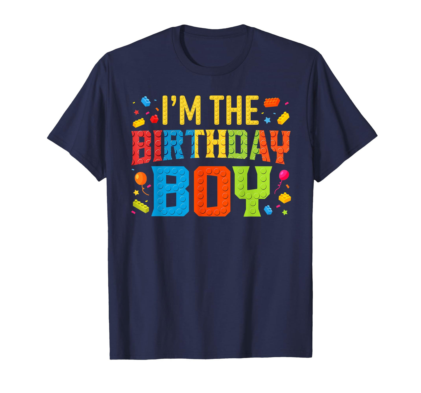 I'm The Birthday Boy Master Builder Building Blocks Kids T-Shirt