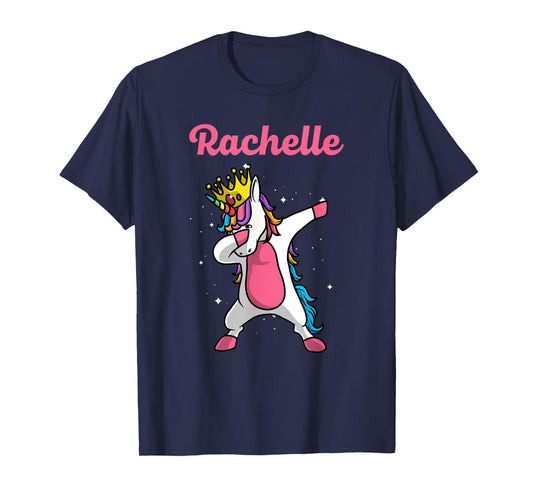 RACHELLE Gift Name Personalized Birthday Dabbing Unicorn T-Shirt