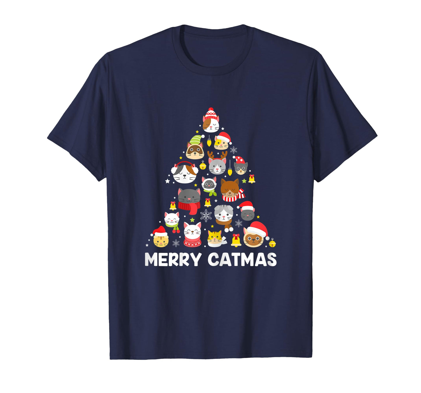 Womens Merry Catmas Funny Christmas Cat Shirt for Cat Lovers T-Shirt