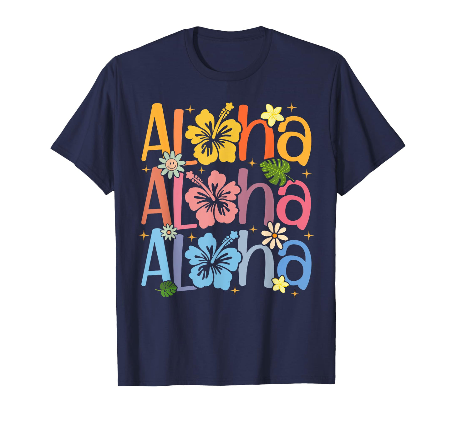 Cute Aloha Hawaiian Summer Vacation Shaka Hibiscus Kids Girl T-Shirt