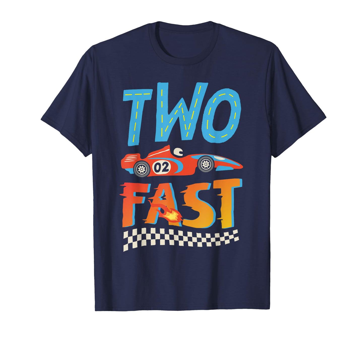 2 Fast Race Car Two Year Old Birthday Boy Racing 2nd Bday T-Shirt
