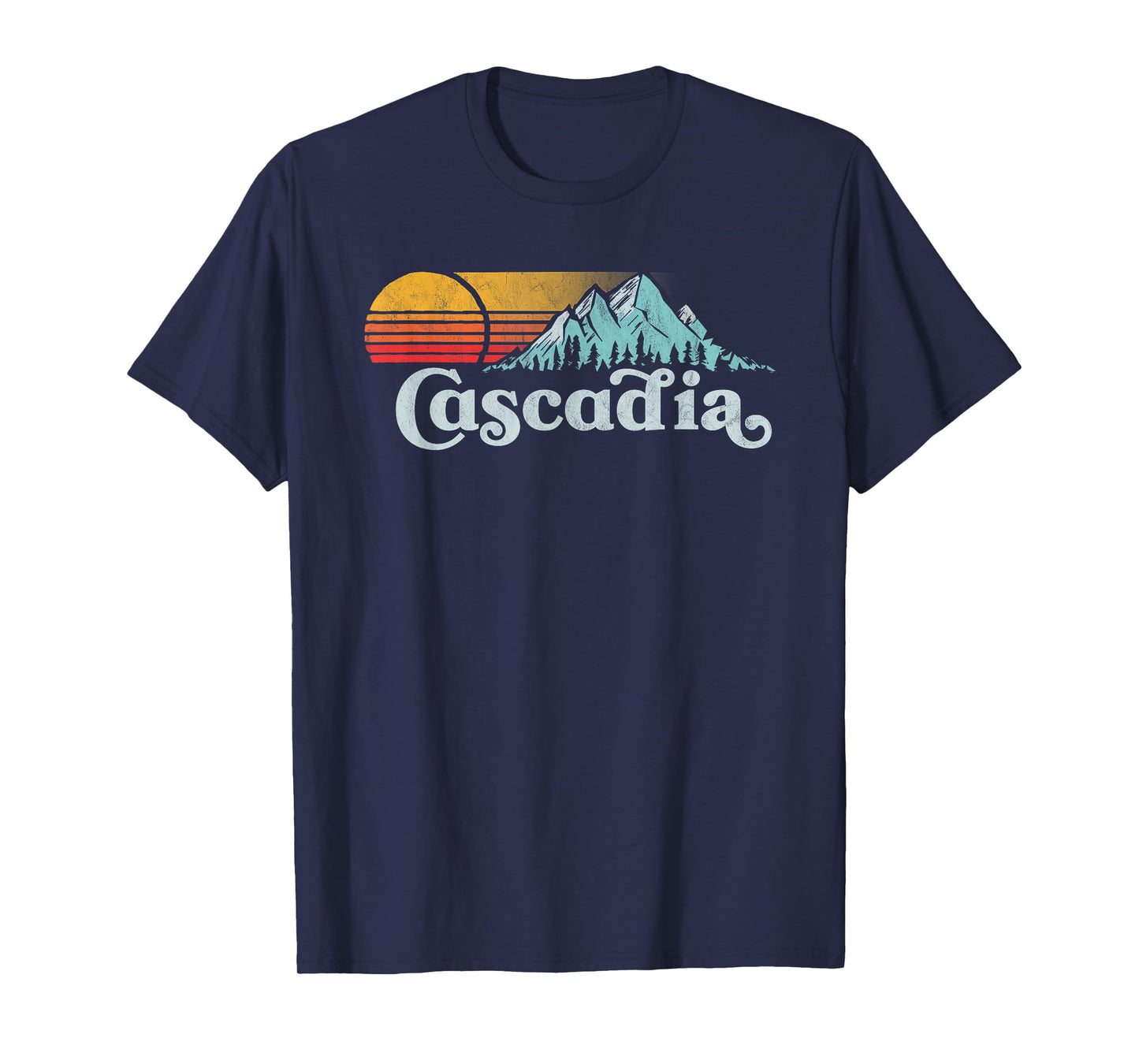 Mountain Life Outdoor Junkie Tees Vintage Cascadia Retro Distressed Vibe Mountains T-Shirt