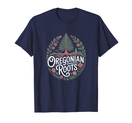 Oregonian Roots - Oregon Flag Colors Family Tree Souvenir T-Shirt