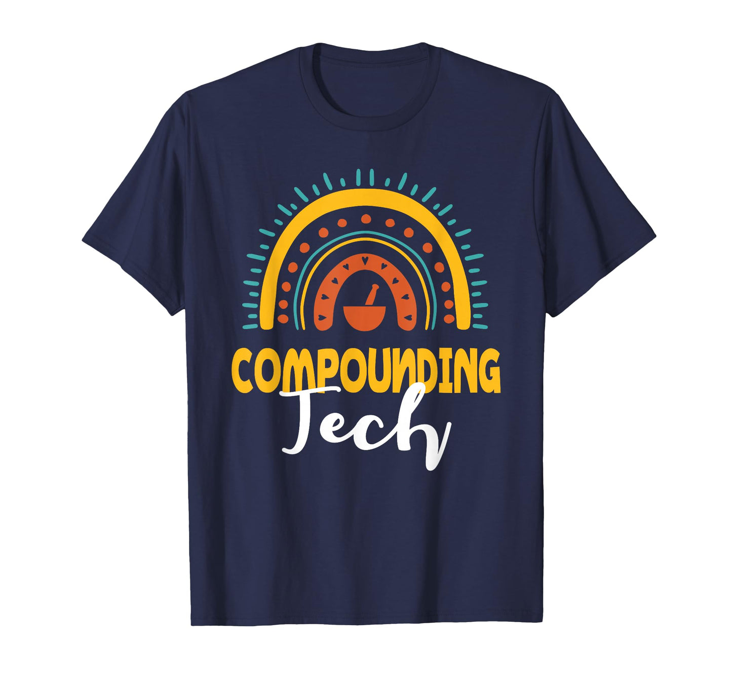 Compounding Tech Boho Rainbow Apparel Pharmacy Assistant T-Shirt