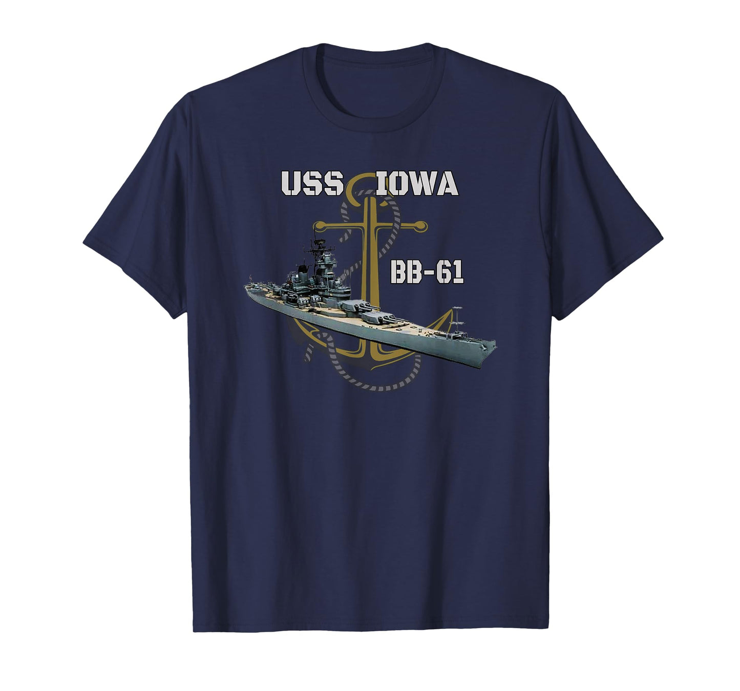 USS Iowa Battleship WW2 American Warship BB-61 Veterans Day T-Shirt