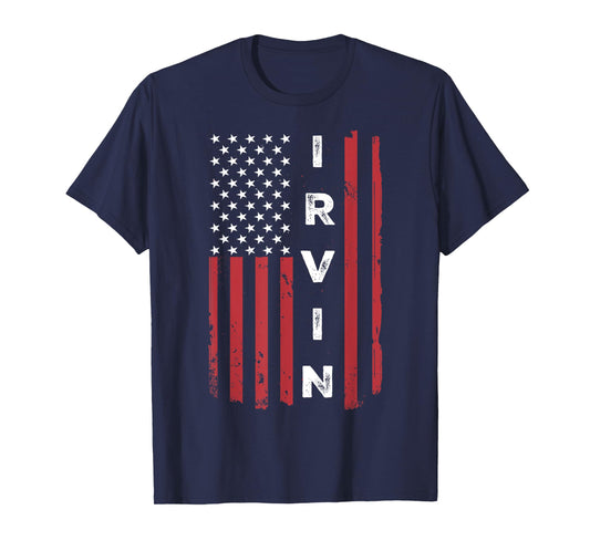 Irvin USA Flag American Flag Patriotic T-Shirt