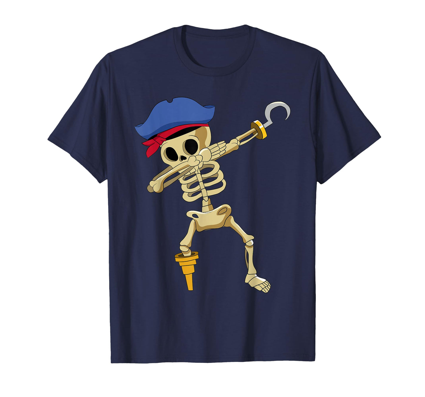 Caribbean Buccaneer Sea Thief Boy Dabbing Skeleton Pirate T-Shirt