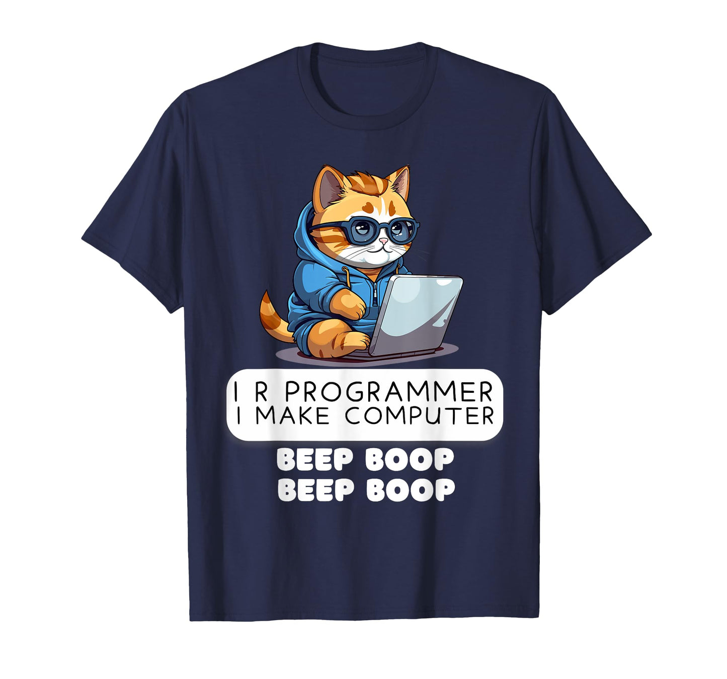 I R Programmer I Make Computer Beep Funny Cat Lover IT Tech T-Shirt
