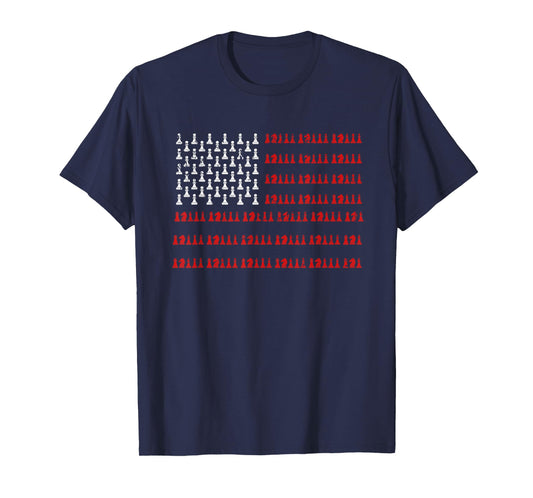 Chess Piece USA Flag Chess Player Gift Chess T-Shirt