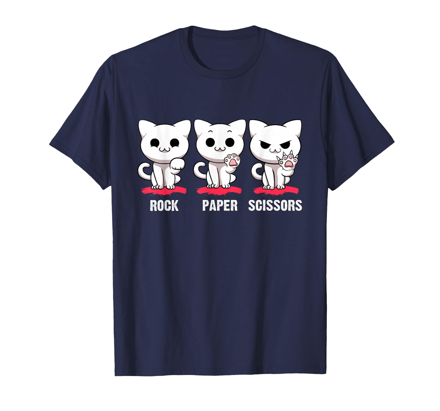 Cat Rock Paper Scissors Cute Cat Paws Funny Cat Kitty Lover T-Shirt