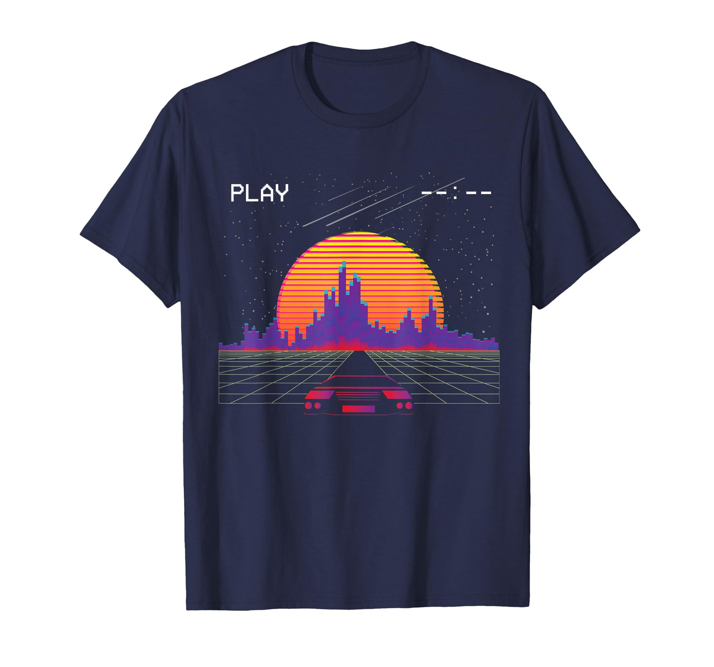 Cyberpunk Outrun synthwave Sunset Fast car Aesthetic t Shirt T-Shirt