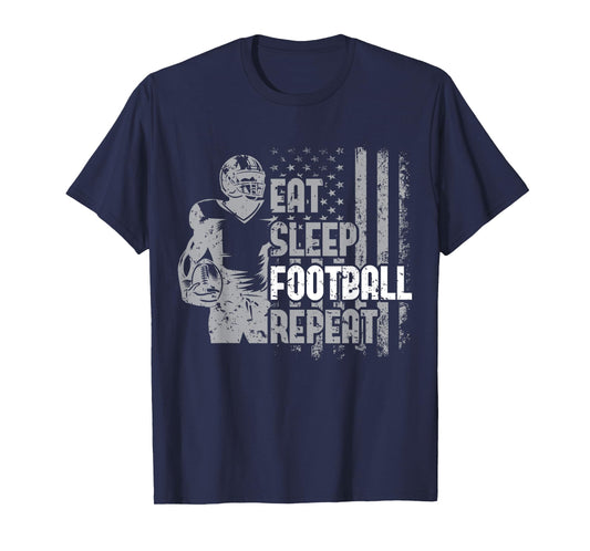 Eat Sleep Football Repeat Youth Shirt Kids Boys Girls Adult T-Shirt