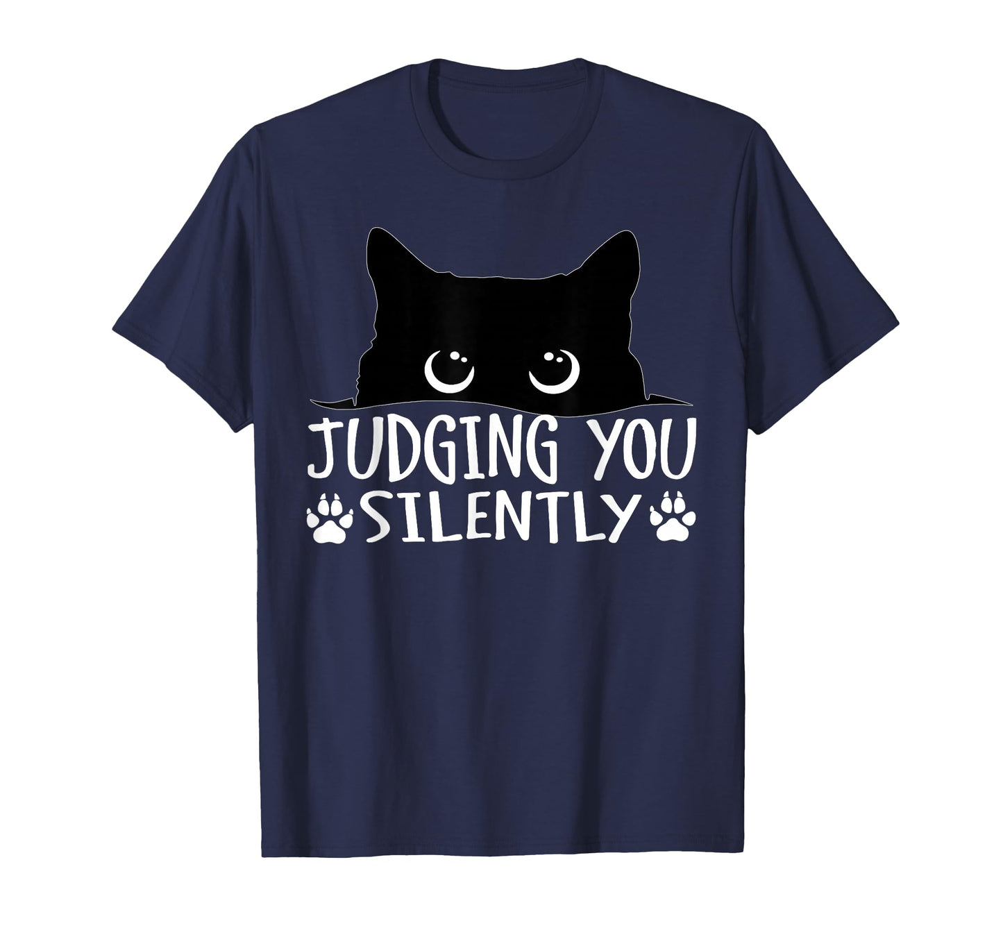 Funny Black Cat Judging You Silently Sarcastic Cat T-Shirt