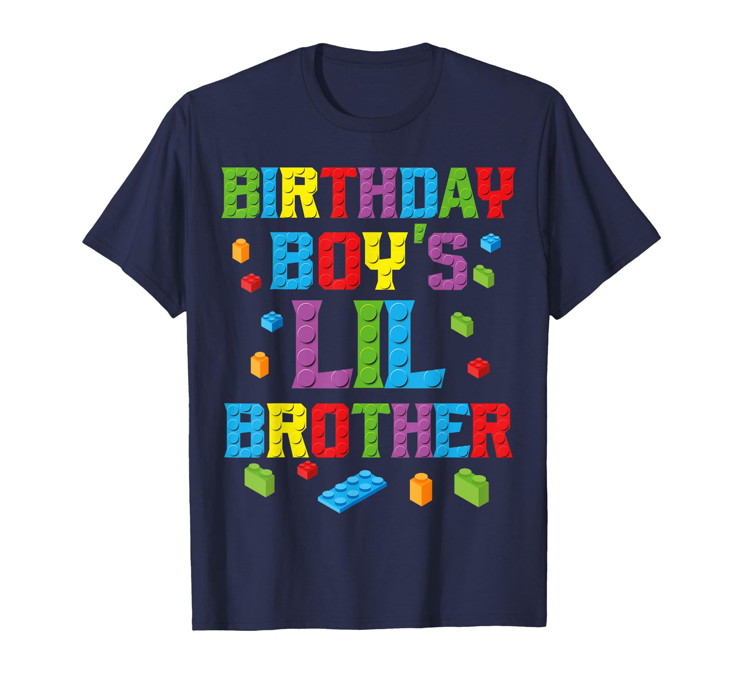 Master Builder Birthday Boy's Lil Brother Building Bricks T-Shirt