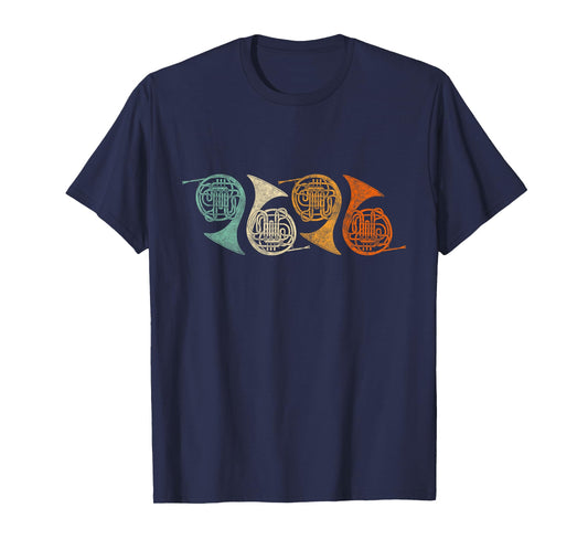 Retro 70's Funny French Horn T-Shirt for French Horn Player T-Shirt