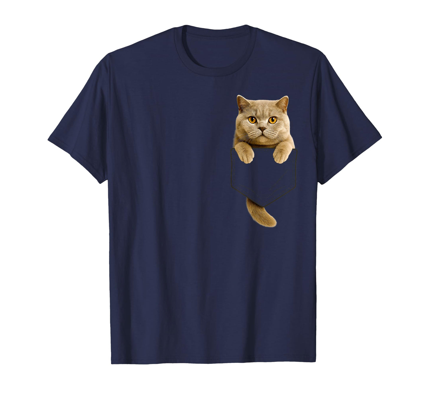 British Shorthair Cat Pocket Gifts Cat Mom Cat Dad Cat Lover T-Shirt