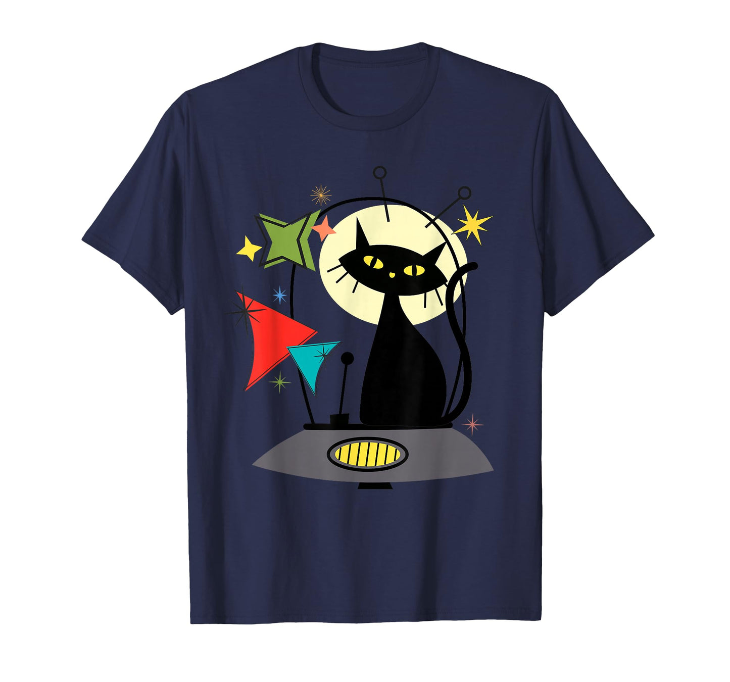 Mid Century Cat Retro Atomic Age Space Modern 50s 60s Kids T-Shirt