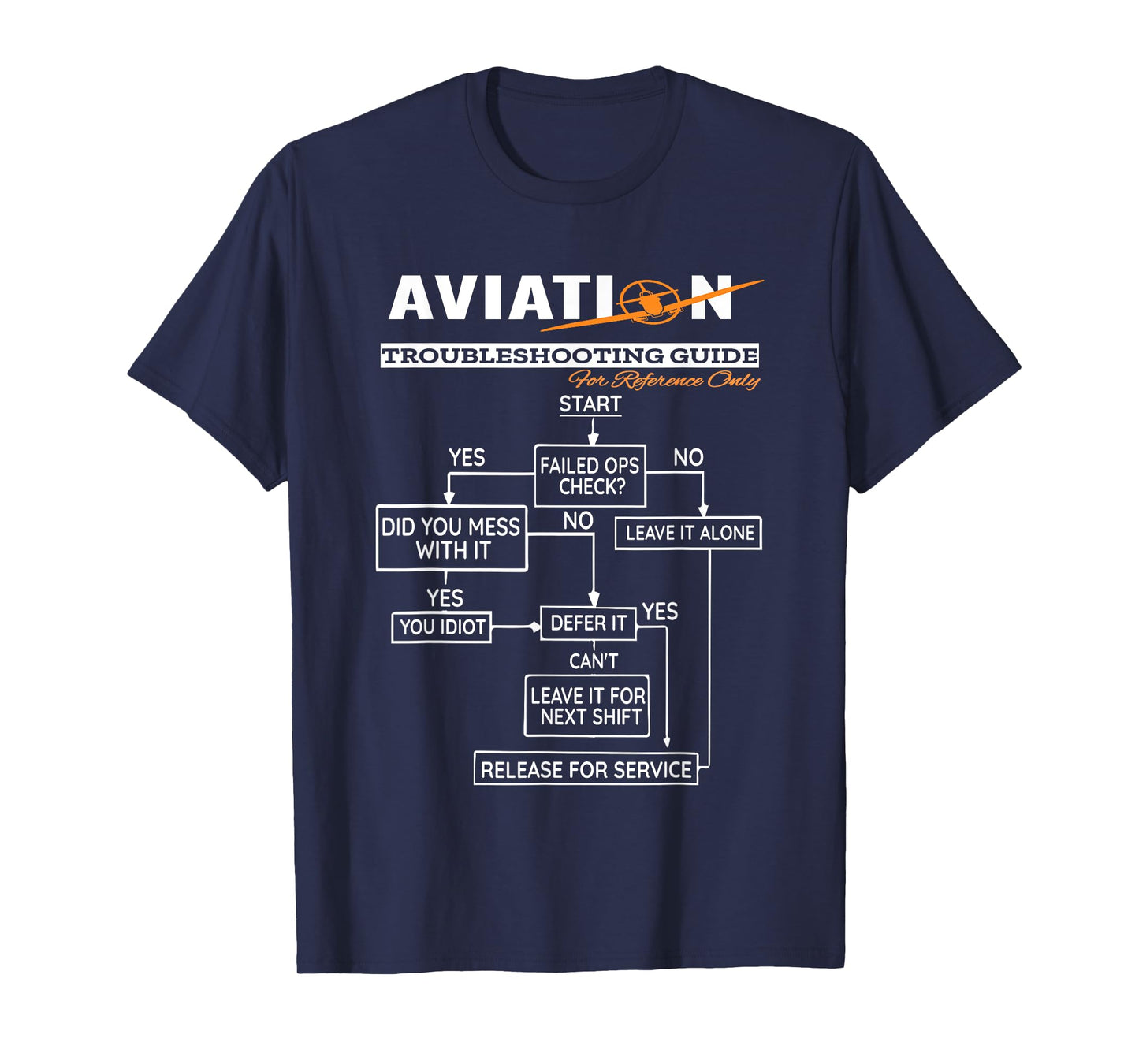 Airplane Pilot T-Shirt Funny Pilot Troubleshooting Guide Tee T-Shirt