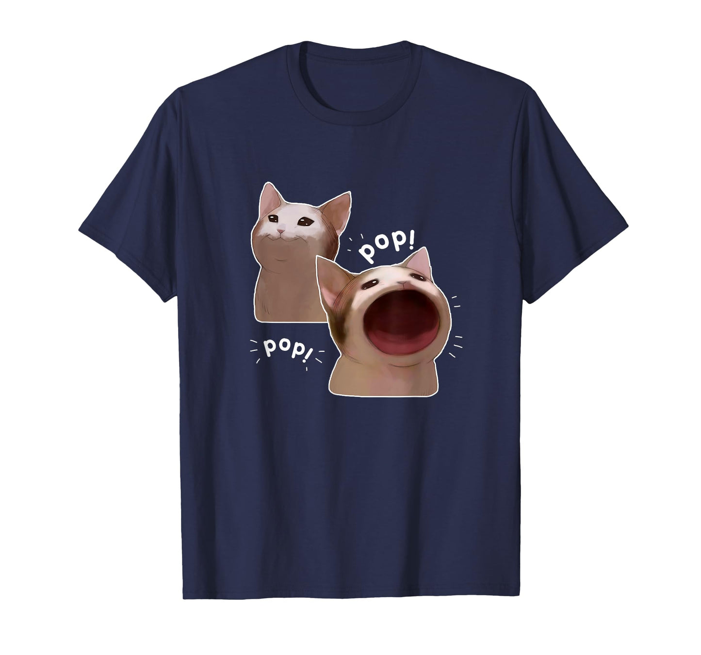 Funny Pop Cat Meme Men Women T-Shirt