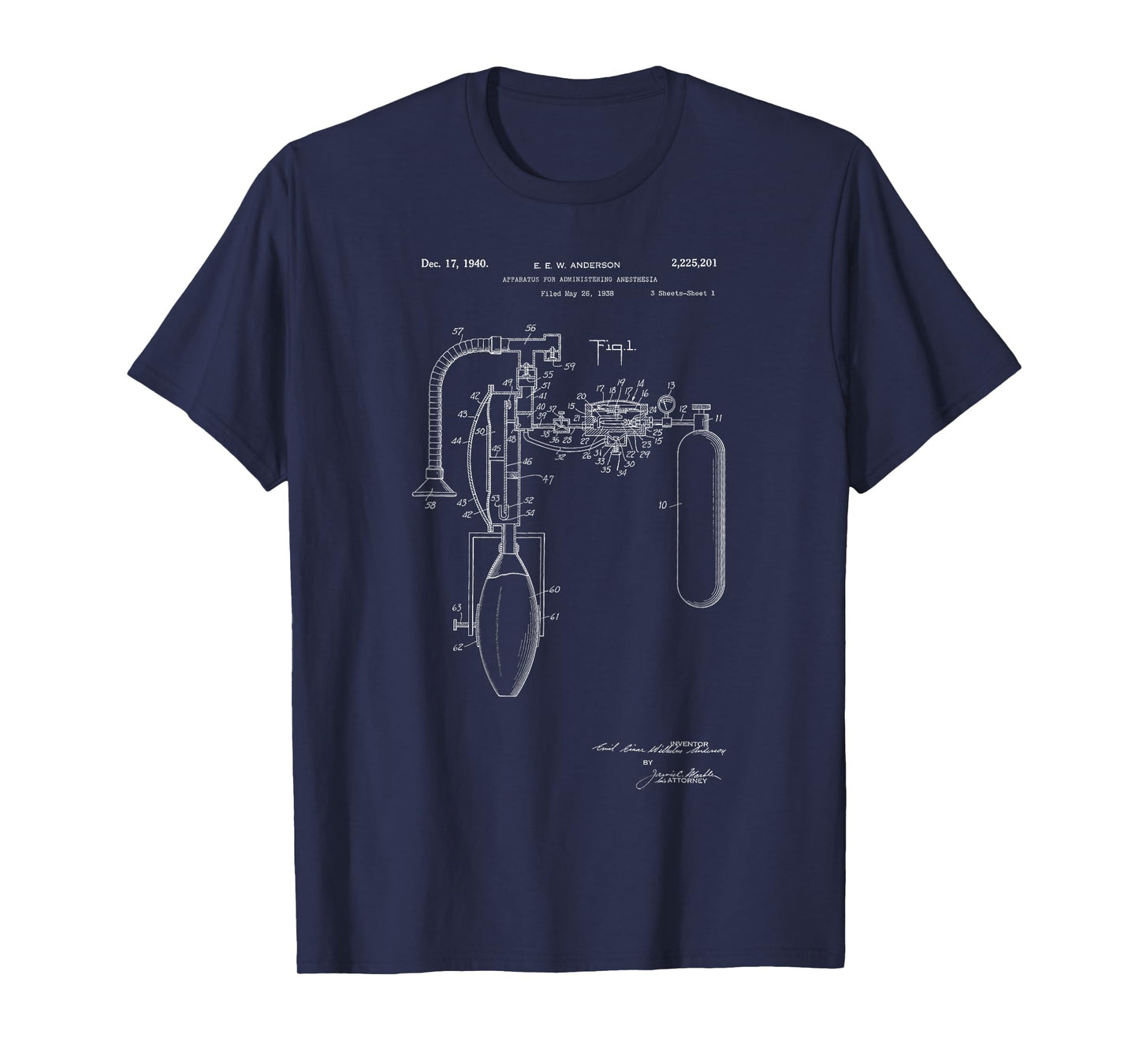 Apparatus for administering anesthesia patent t-shirt T-Shirt