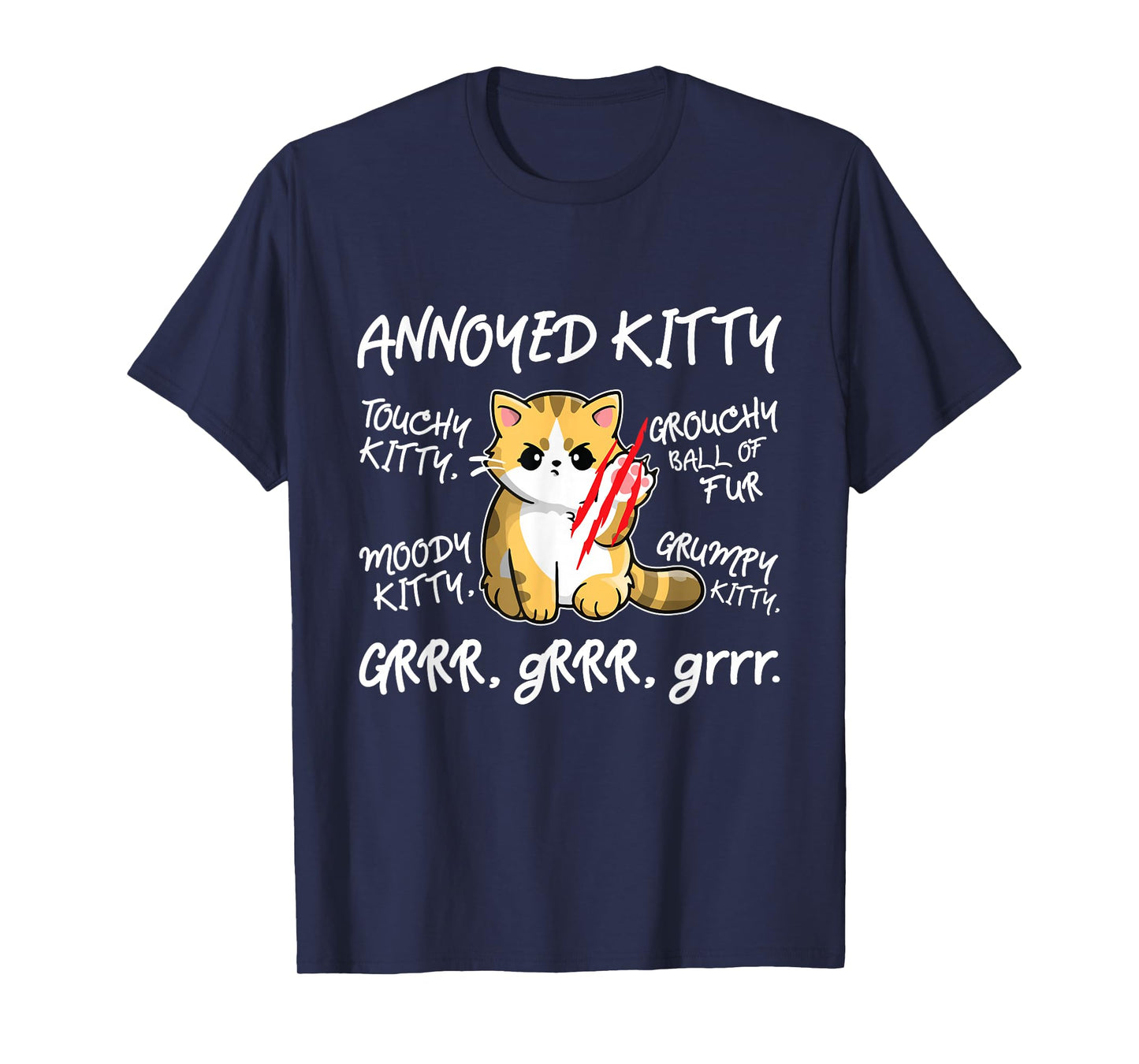 Angry Cat - Moody Annoyed Kitty - Size - Cute Cat's T-Shirt
