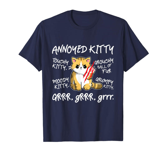 Angry Cat - Moody Annoyed Kitty - Size - Cute Cat's T-Shirt