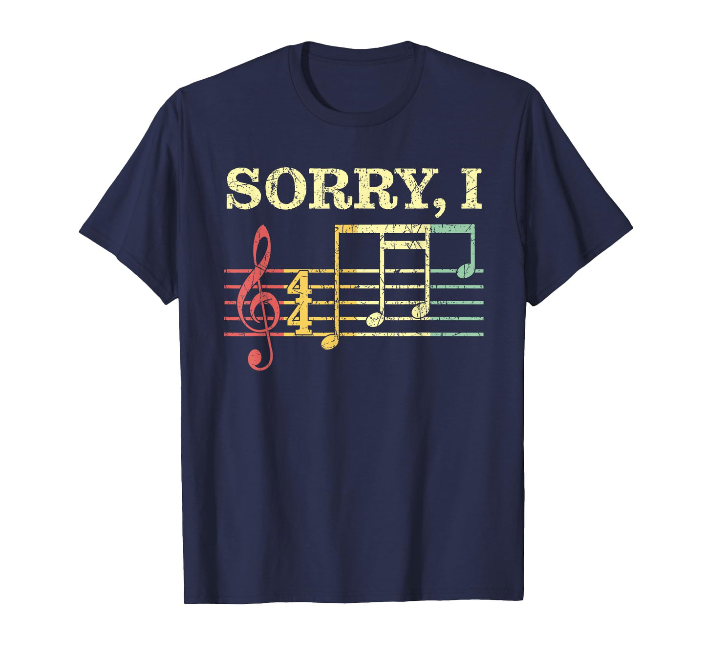 Sorry I-DGAF Funny Guitarist Musical Notes Hidden Message T-Shirt