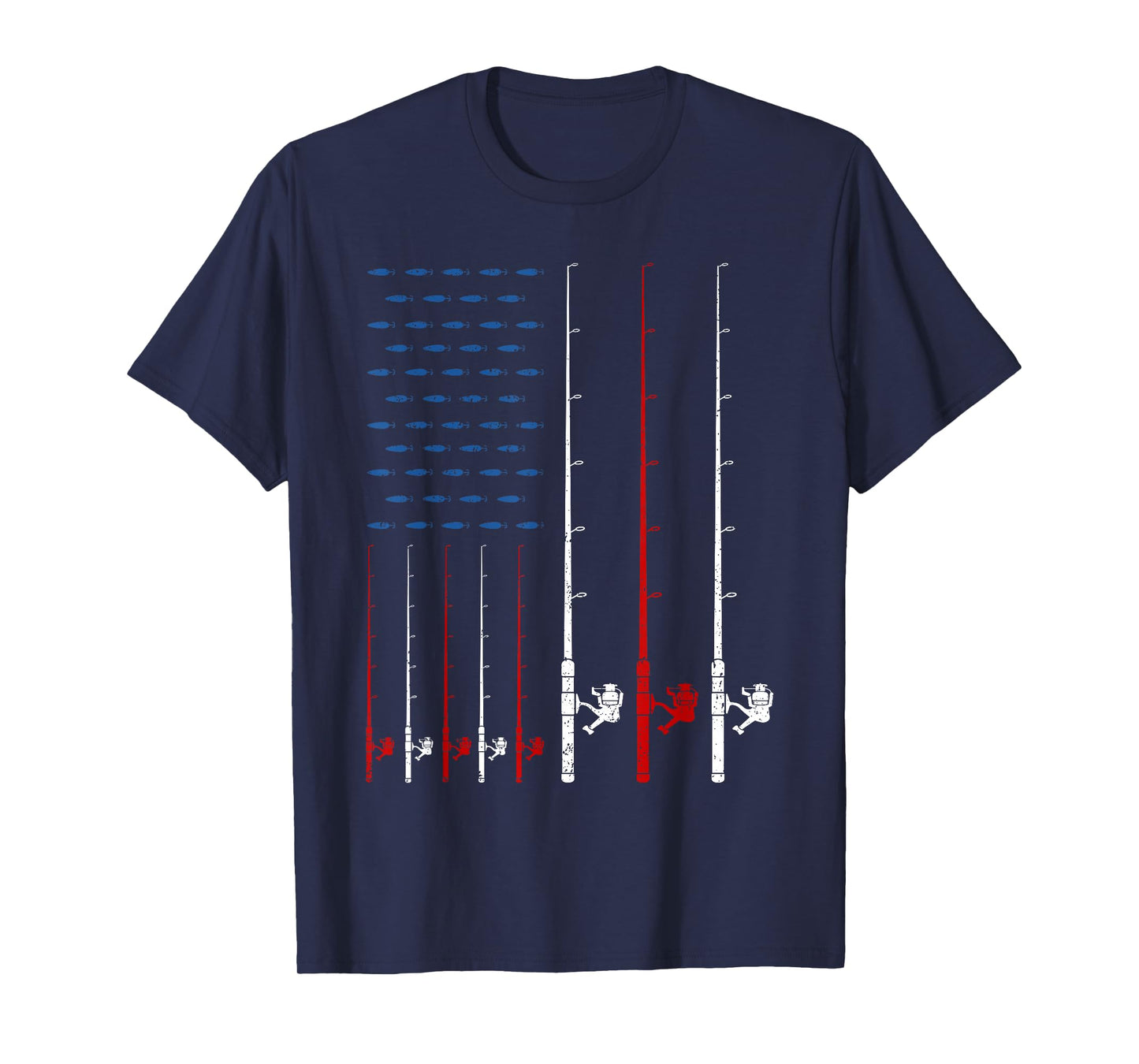 Fishing Rods American Flag T-Shirt