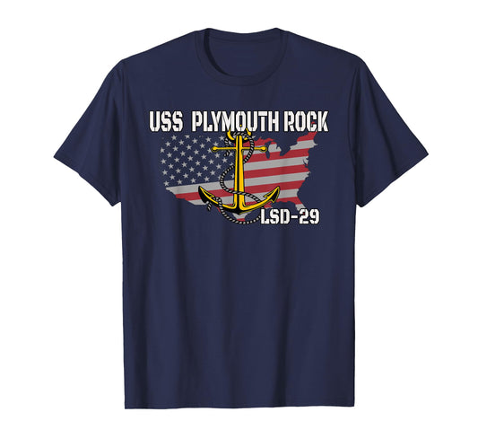 USS Plymouth Rock LSD-29 Dock Landing Ship Veterans Father T-Shirt