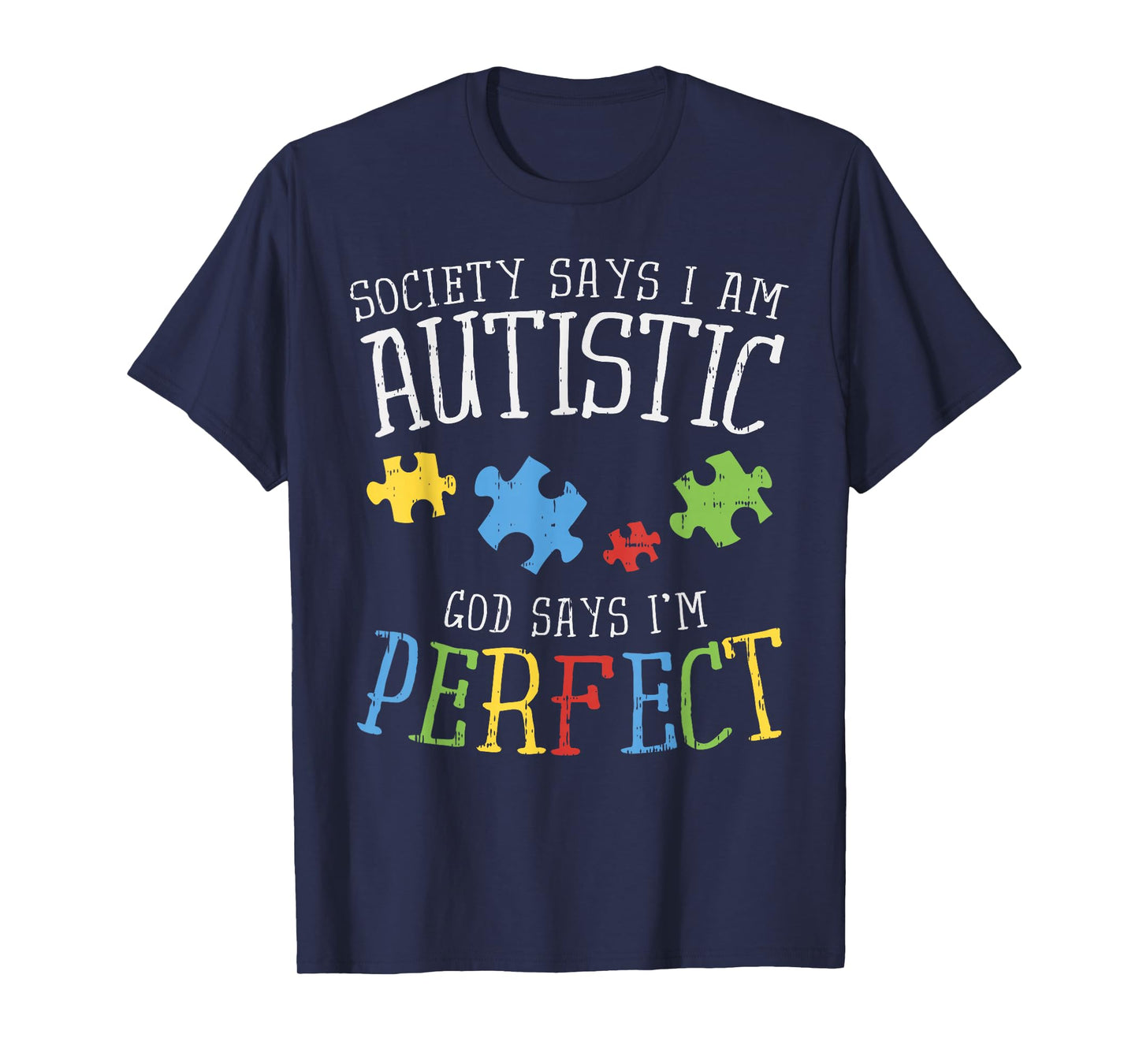 Autism Awareness Shirt Puzzle Ribbon Autistic Society Says T-Shirt