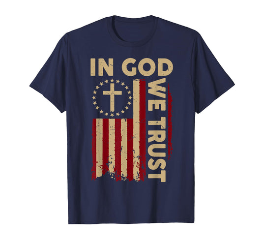 Men In God We Trust 4th July Christian Son Toddler Patriotic T-Shirt