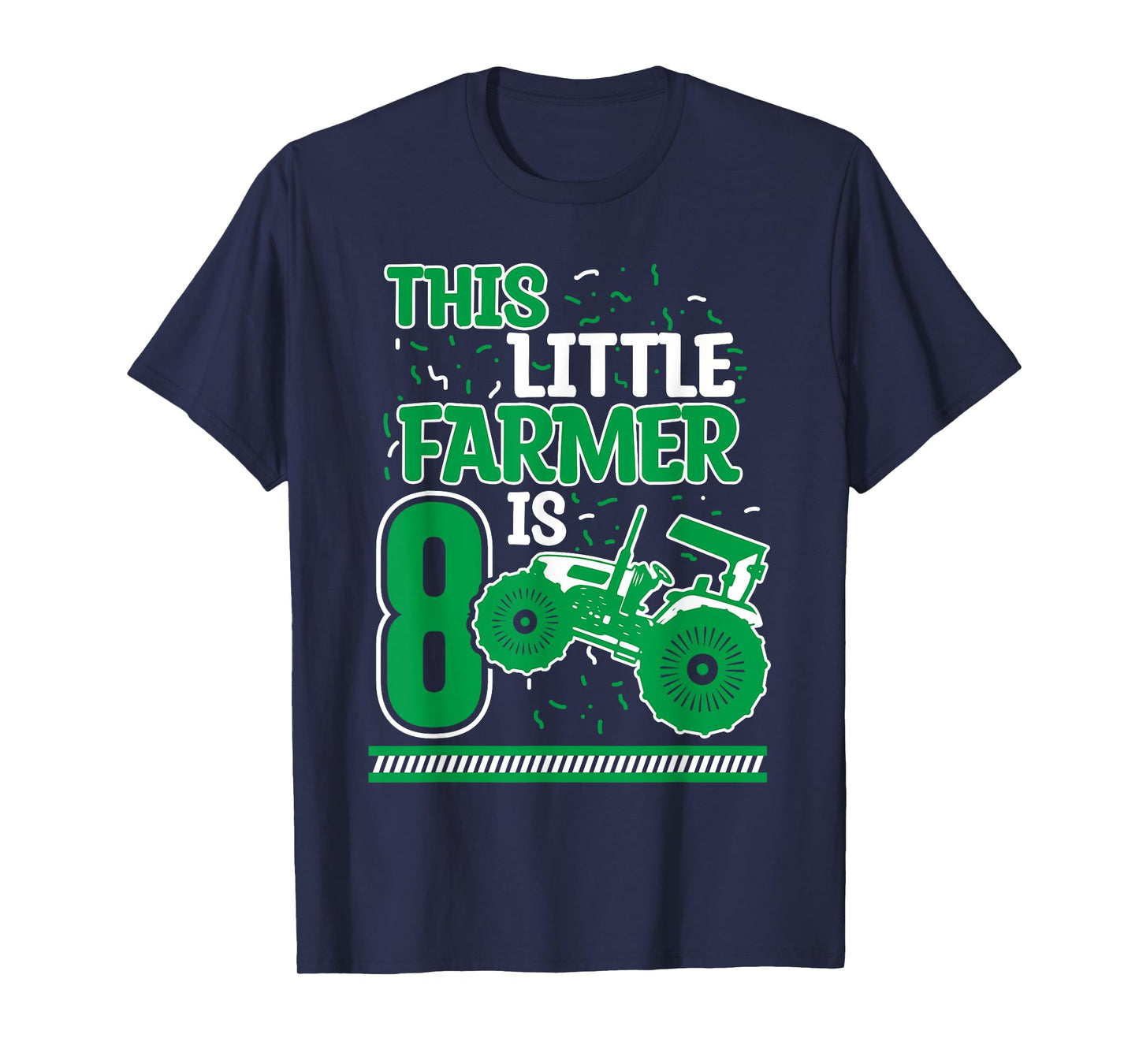 8 Years Old Boy Tractor Little Farmer 8th Birthday Kids T-Shirt