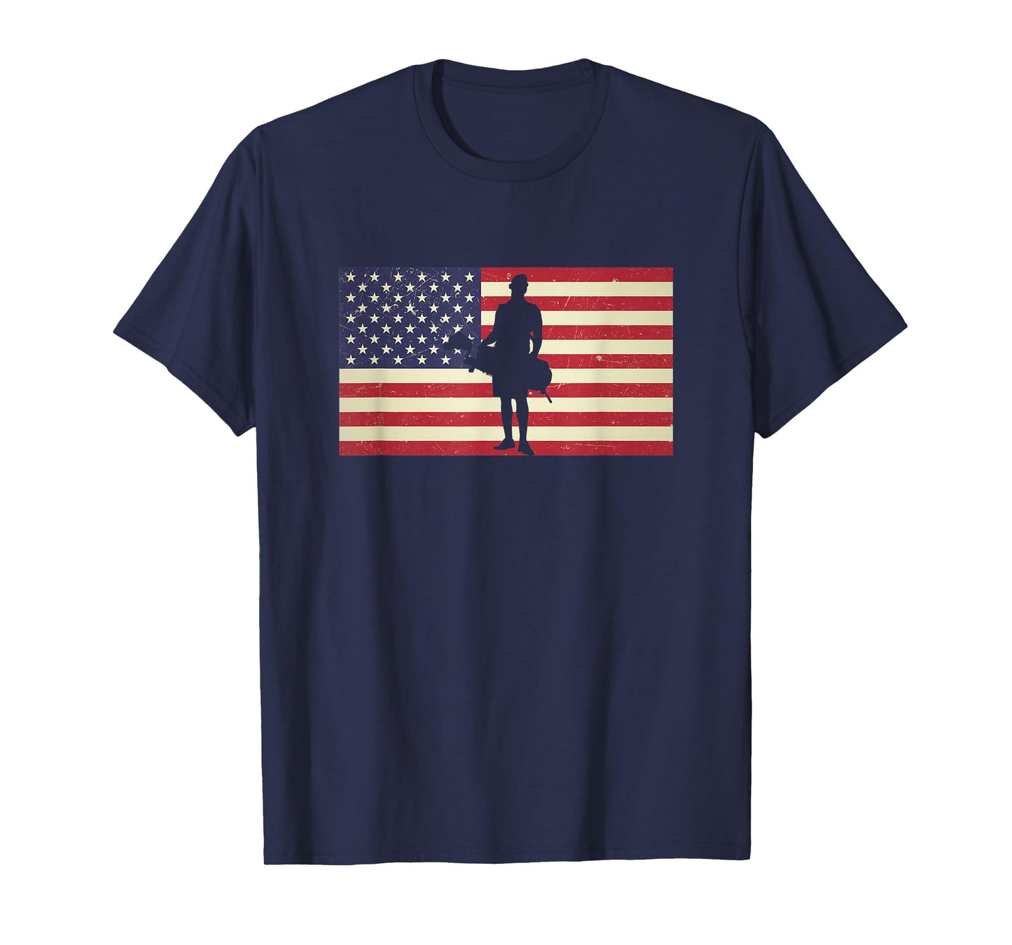 Distressed USA American Flag Golf Caddie Caddy Patriotic Women Men T-Shirt