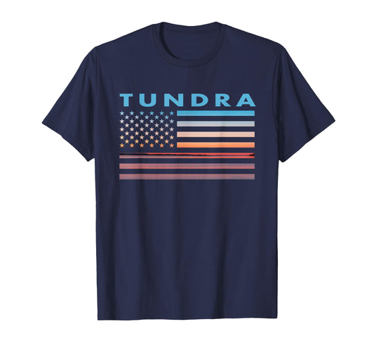 Vintage Sunset American Flag Tundra, Texas T-Shirt