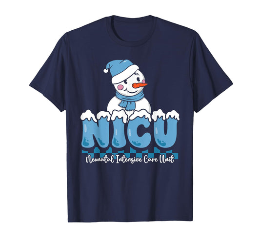 Christmas NICU Snowman Neonatal ICU Nurse Squad Nursing Gift T-Shirt