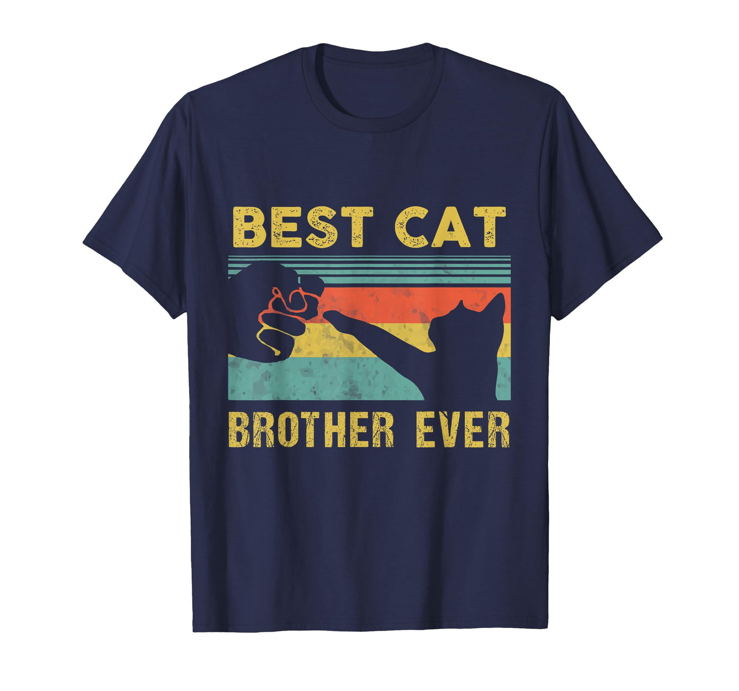 Best Cat Brother Ever Vintage Cats Happy Father's Day T-Shirt